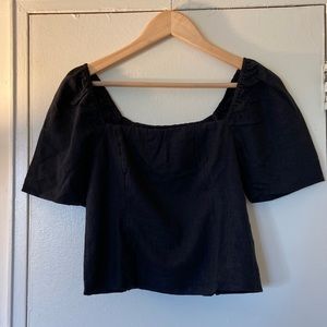 Like new! Abercrombie linen blend square neck top